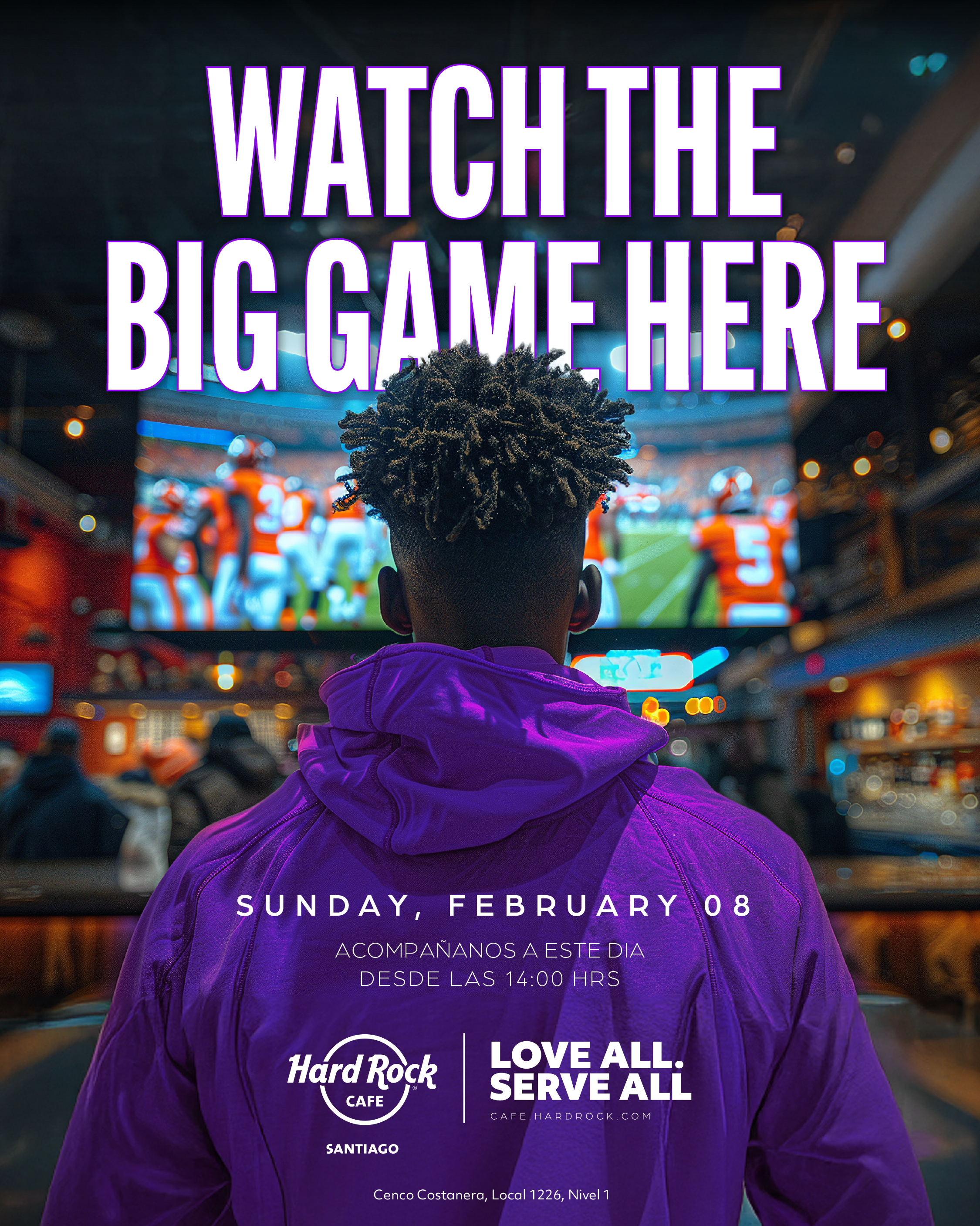 Vive el Super Bowl 2026 en Hard Rock Cafe Santiago